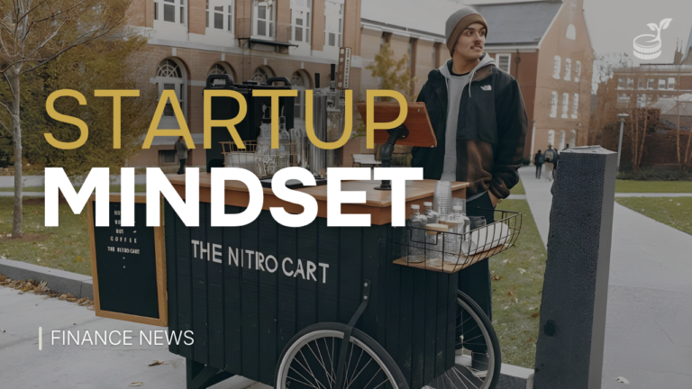 Cole Criollos operating The Nitro Cart in Providence’s West Side neighborhood, with “Startup Mindset” text.