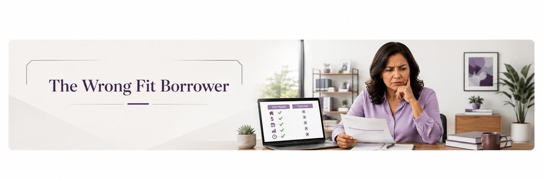 The Wrong Fit Borrower — small business owner who applied for the wrong product at the wrong lender